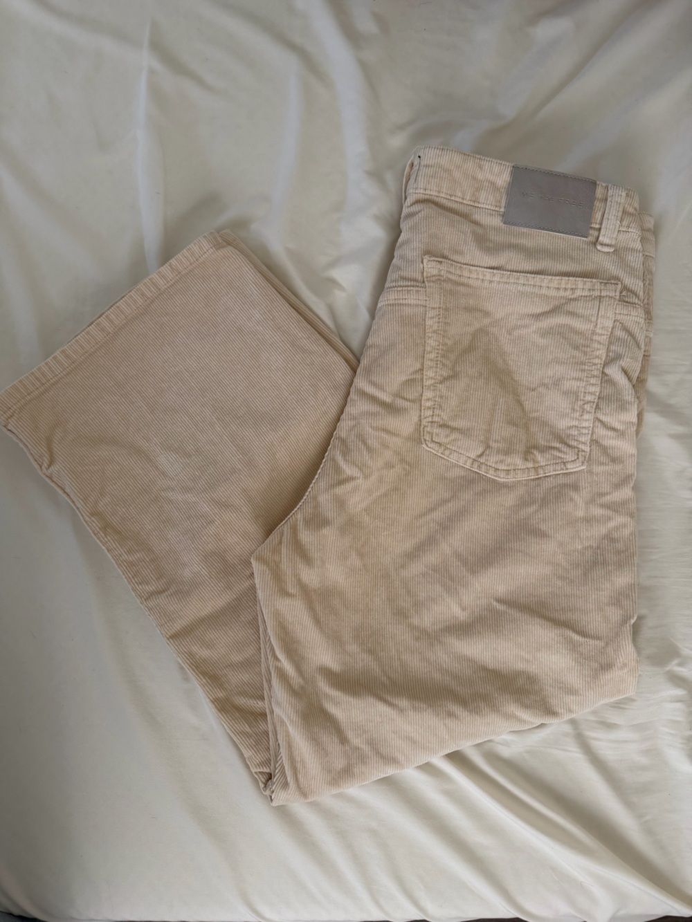 We The Free Beige Corduroy Baggy Pants